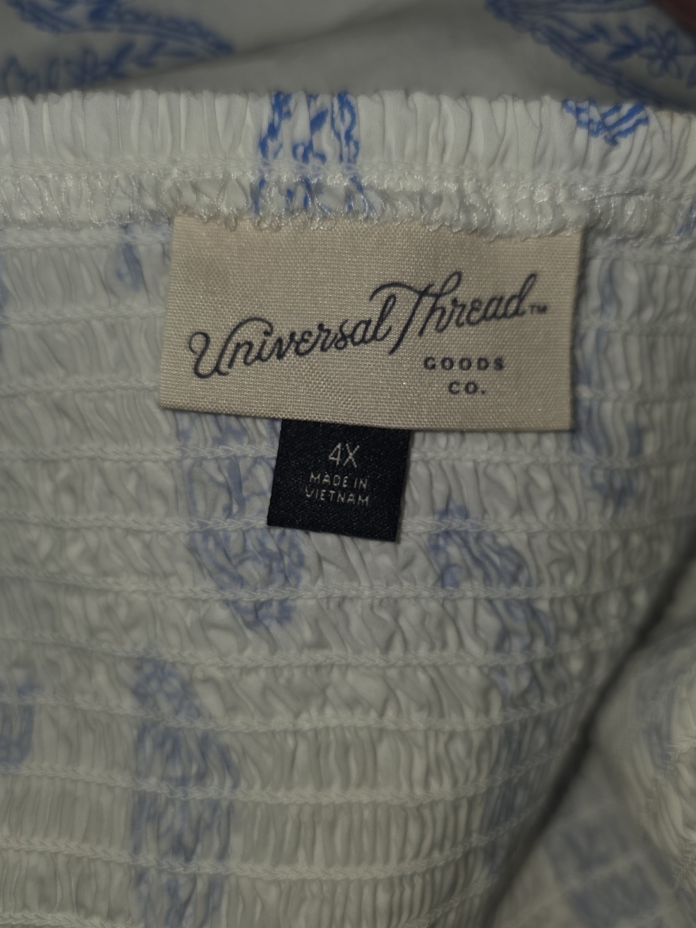 Universal Thread White Maxi Halter Dress with Blue Paisley Plus Size 4X - Picture 11 of 16